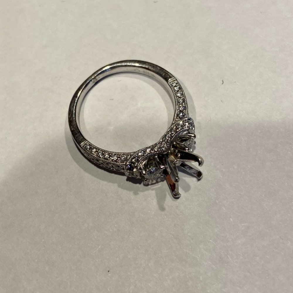 Scott Kay M1639 R310 Engagement Ring Setting 19K White Gold 0.82 Carat